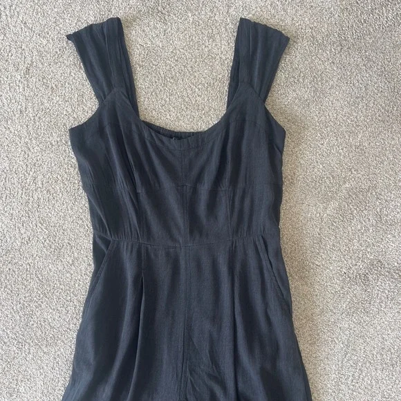 Madewell Cap Sleeve Crop Wide Leg Jumpsuit in True Black 8 Lightweight Travel